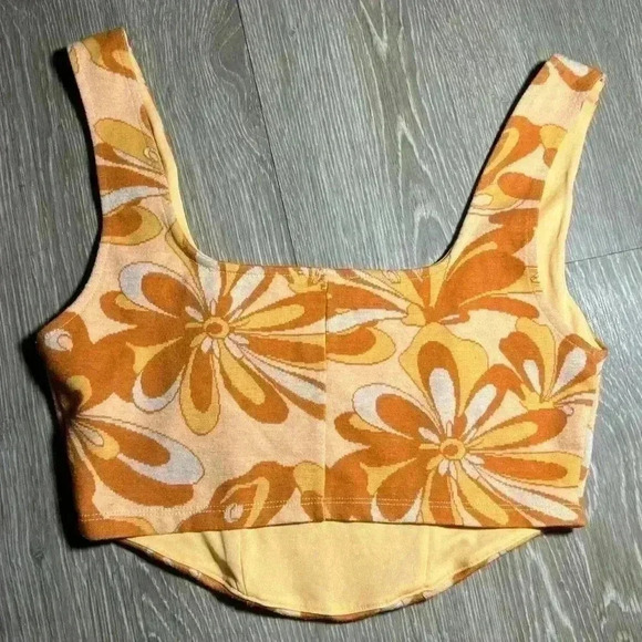 🔥🔥Zara yellow & orange crop top - Picture 4 of 5